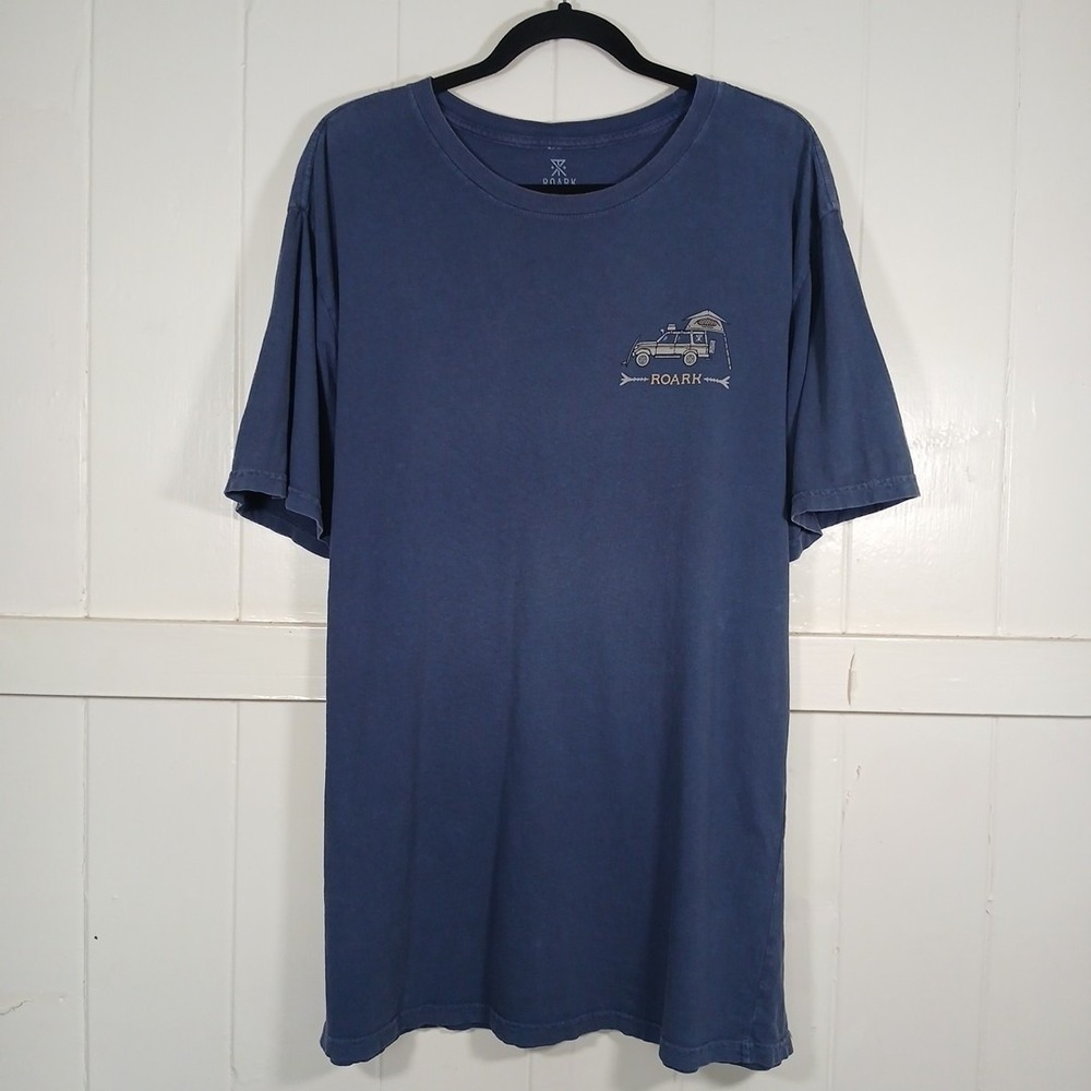 ROARK Shirt Premium Tee Artifacts Of Adventure Graphic Men's XL Cotton Blue SS - Picture 2 of 11